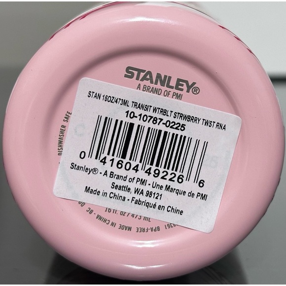 STANLEY AEROLIGHT HOLIDAY STAINLESS STEEL 16OZ TRANSIT BOTTLE, STRAWBERRY TWIST - Picture 4 of 4